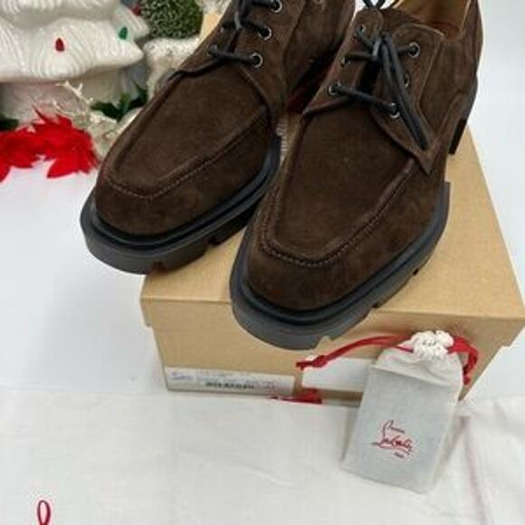 Men's Christian Louboutin, our Georges brown suede lace up shoes size 43 - Picture 3 of 12
